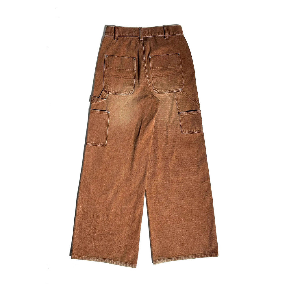 Jeans brodés en forme de pied droit pour hommes