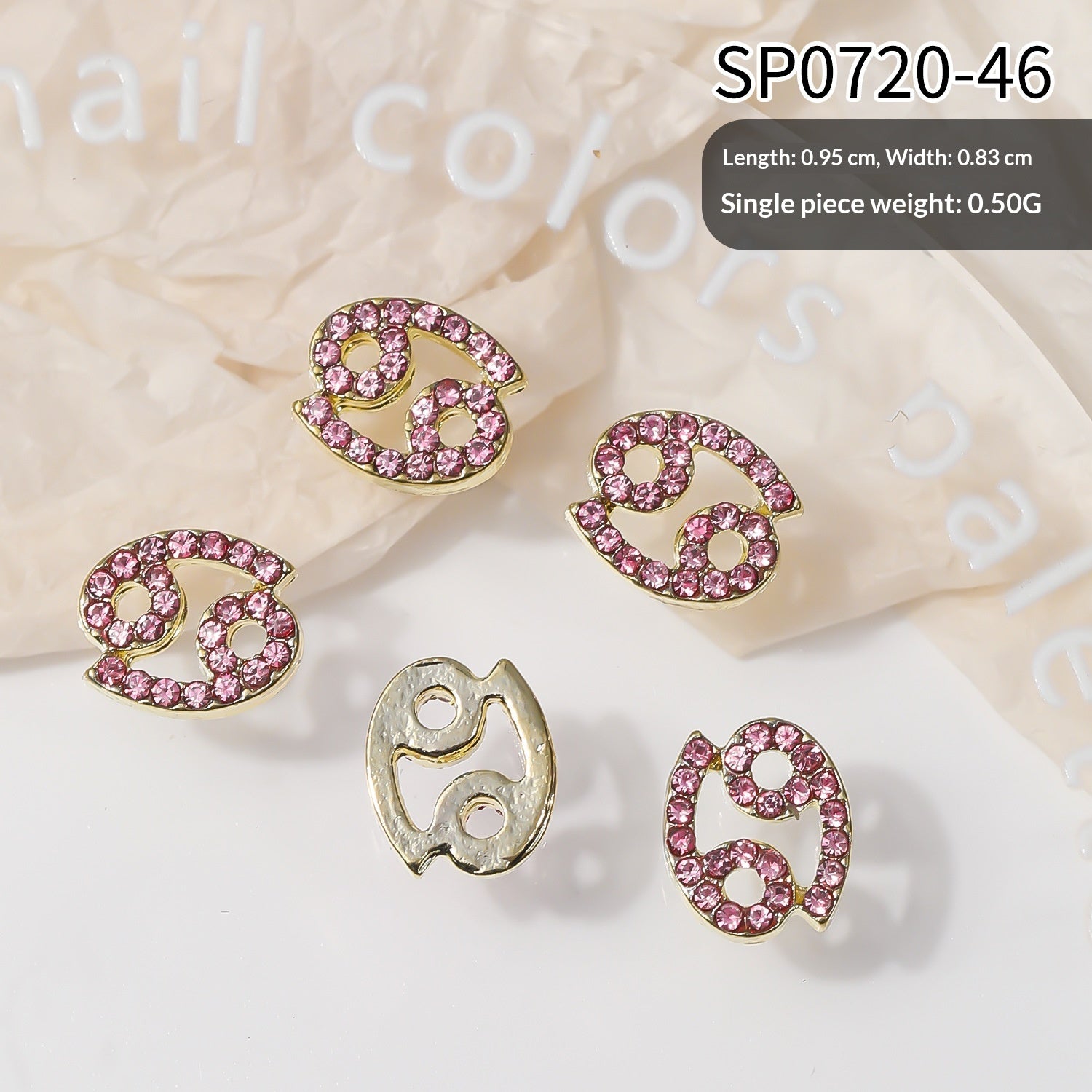 12 Stickers Filigrane Zodiac Art Accessoires Alliage Strass 3D pour Decorat de Nail Bricolage