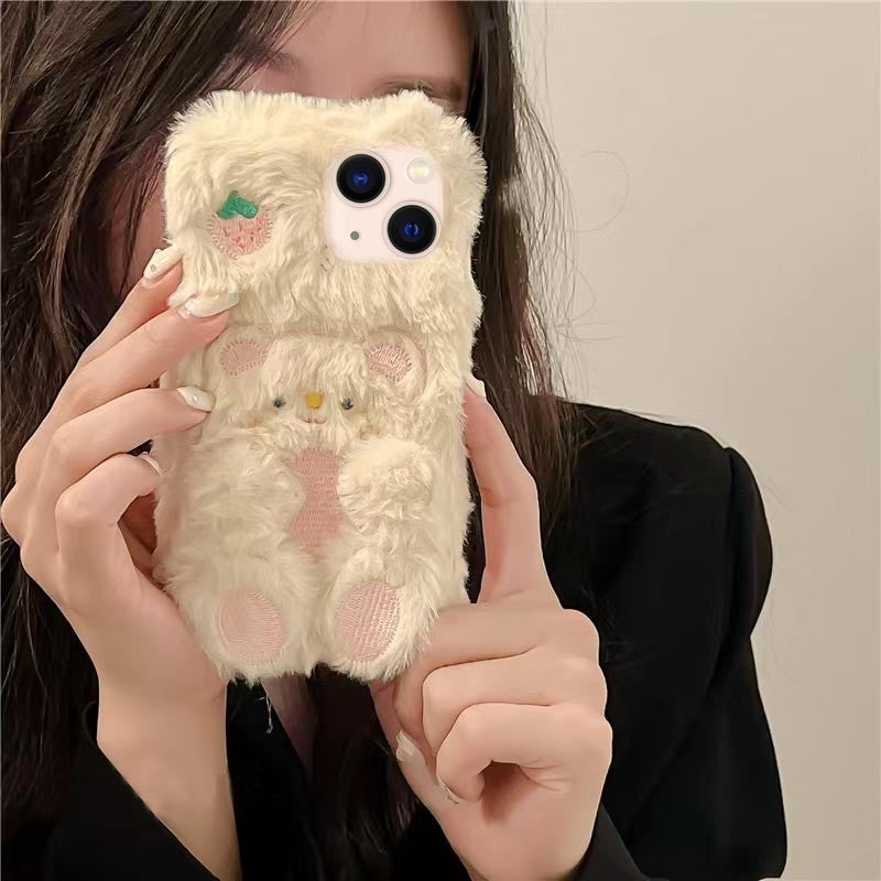 Étui téléphonique en peluche japonaise et coréenne