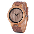 Montre Quartz en bois classique analogique