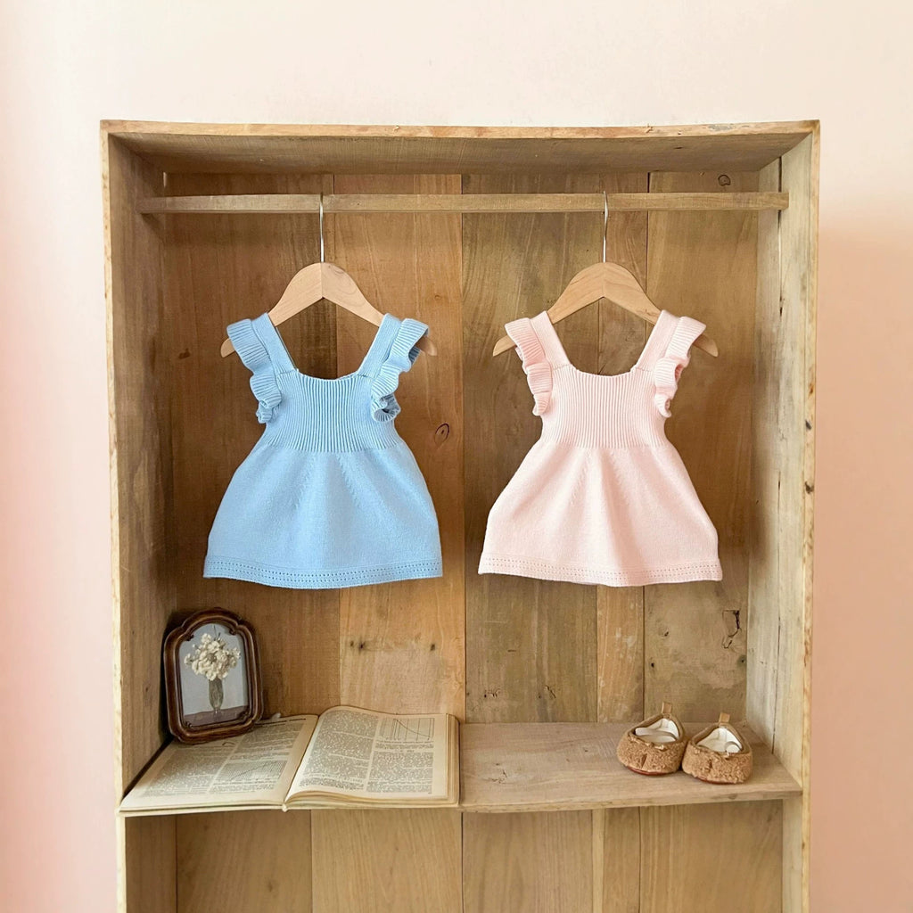 Filles Robe de Veste tricotée avec manches de chapeau