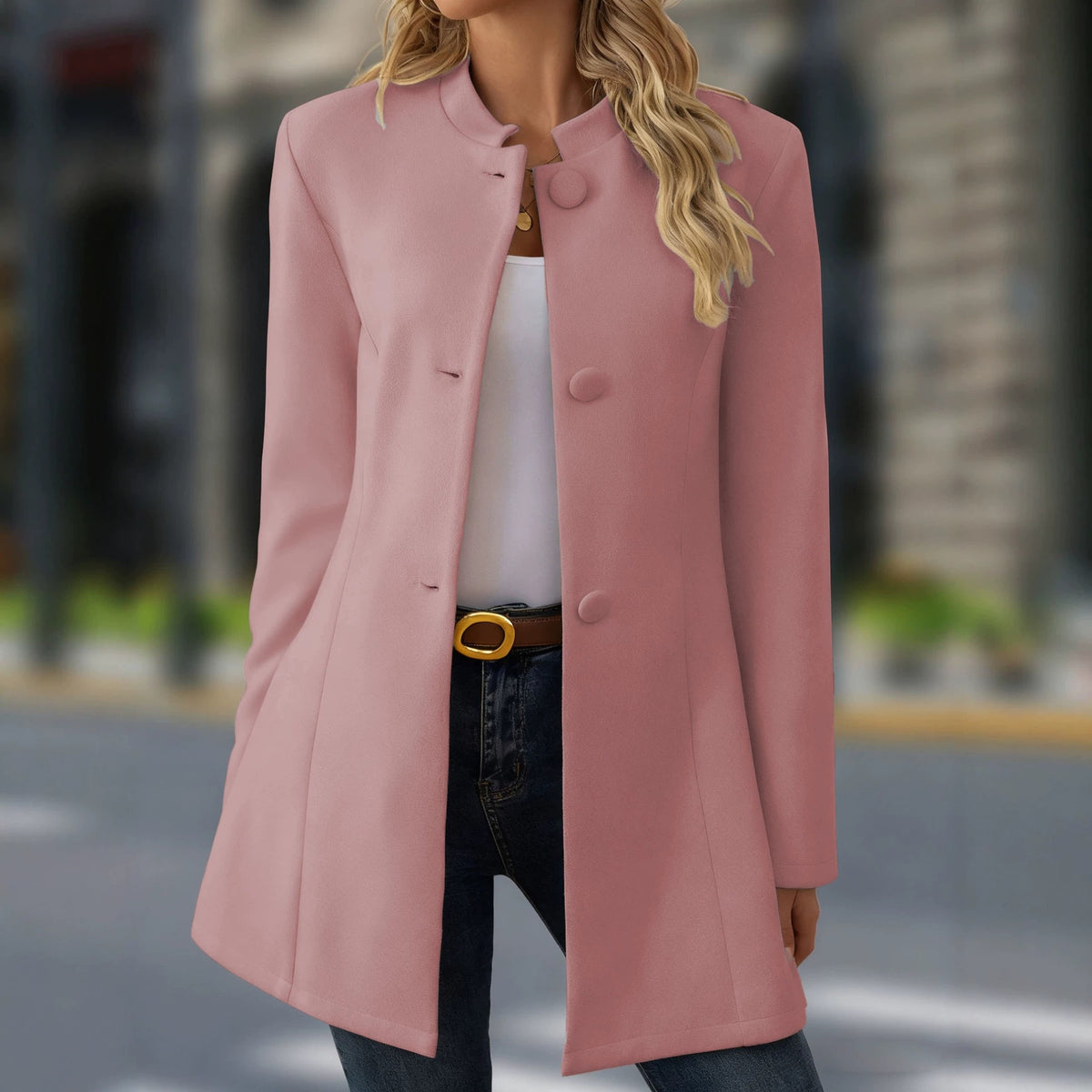 Collier de support occasionnel pour femmes Longueur moyenne Coat de laine Versatile