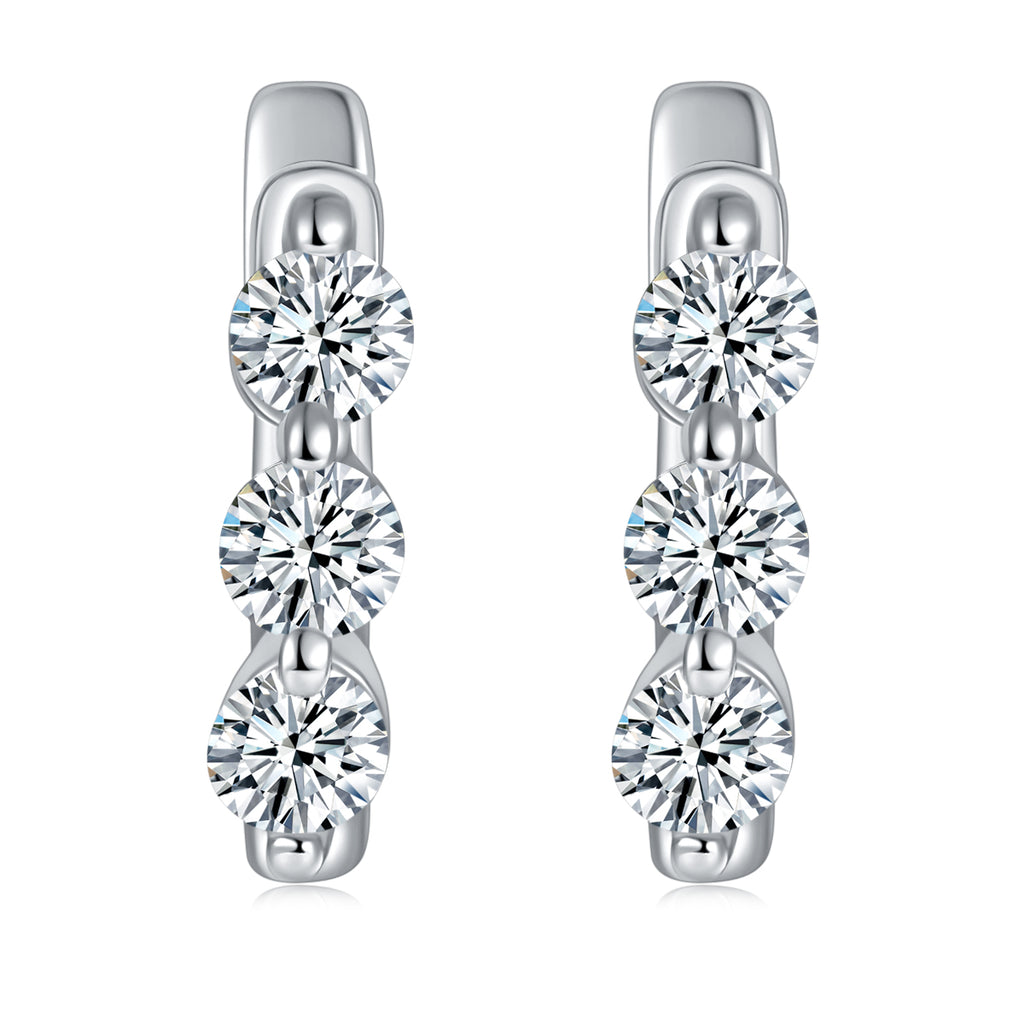 S925 Sterling Silver Moissanite Hoop Earrings for Women
