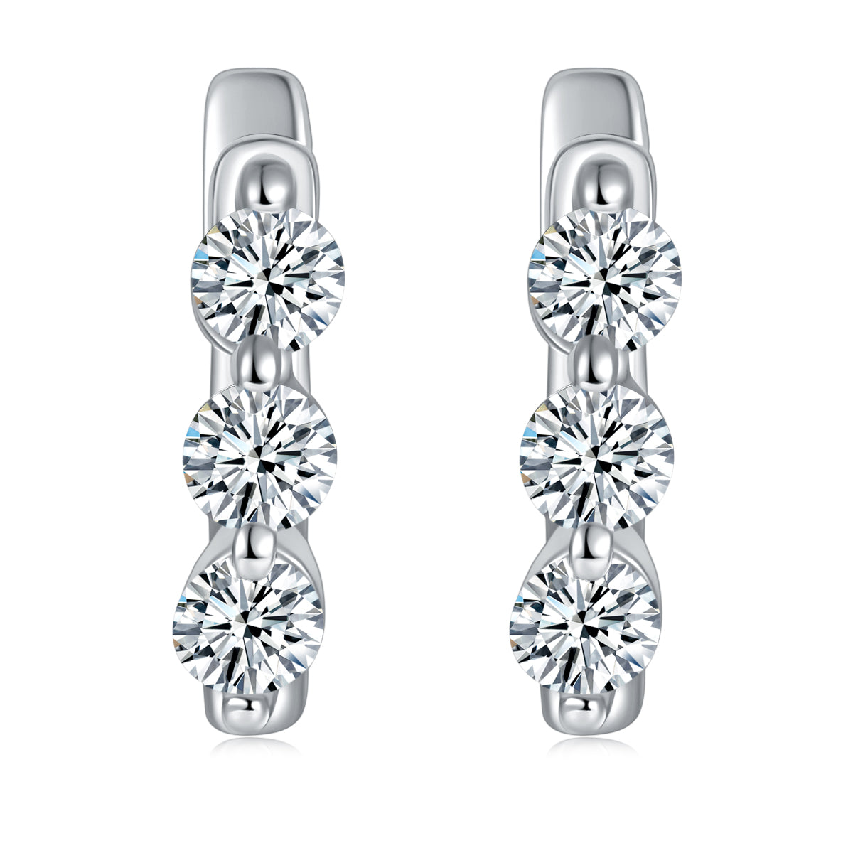 S925 Sterling Silver Moissanite Hoop Earrings for Women