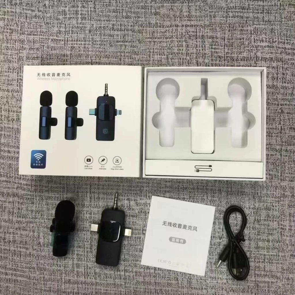 Clip de collier Microphone d'enregistrement vidéo extérieur Microphone sans fil