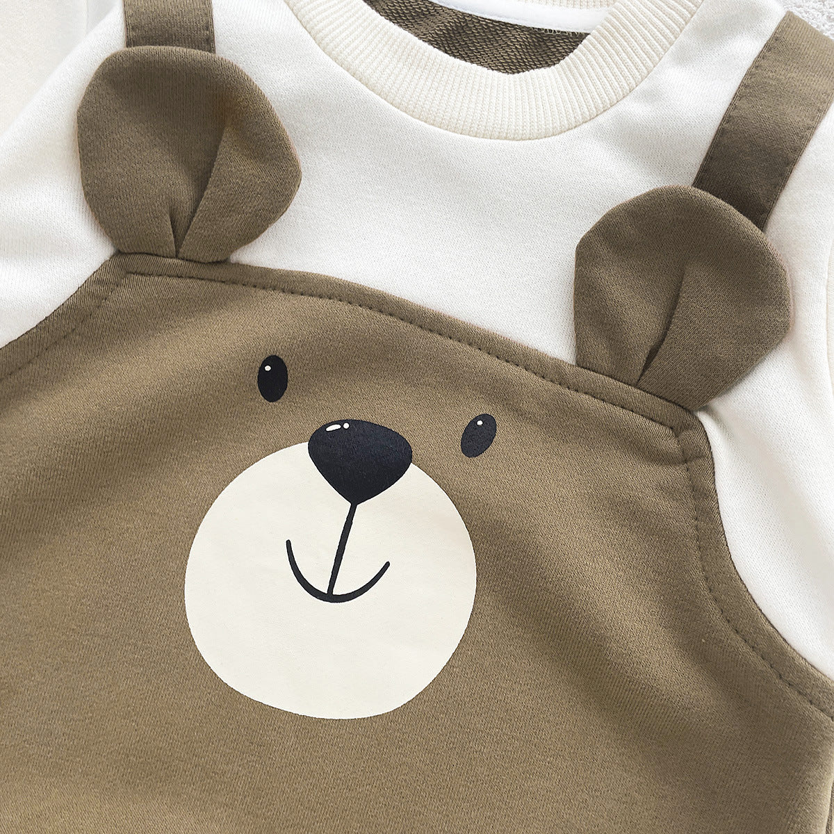 AutumnHiver Style Petit ours faux deux pièces manches longues Onesie