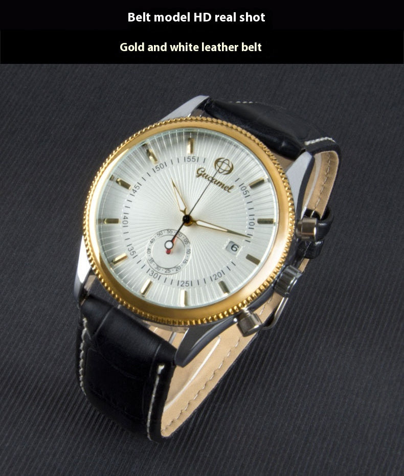 Mécanique en acier d'affaires montre hommes