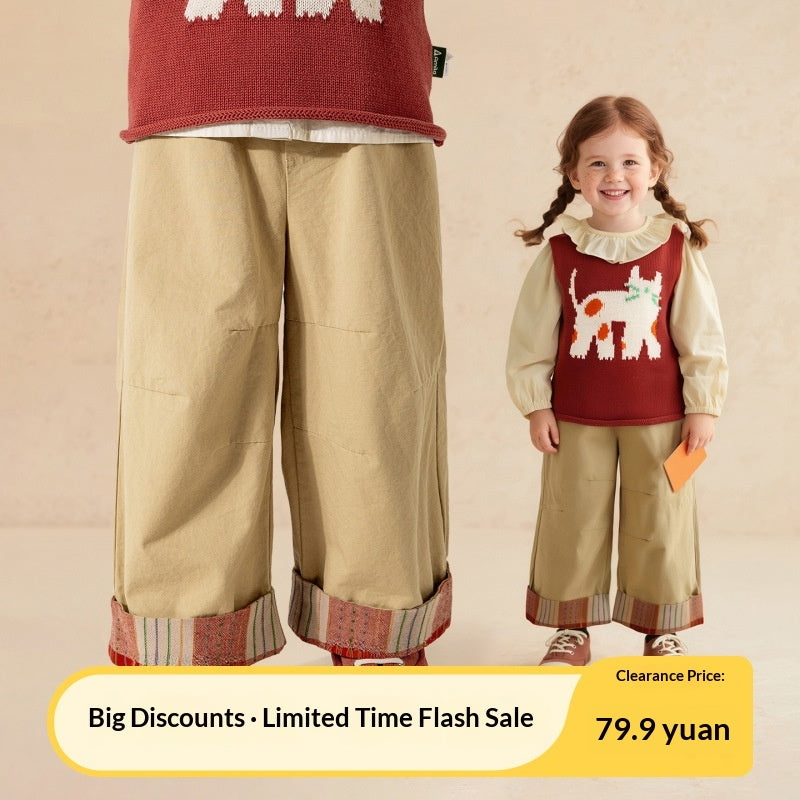 Confortable Loose-fitting Straight-leg Pantalons polyvalents de style coréen