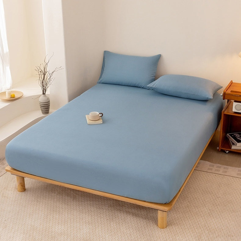 Lavé brossé de couleur solide feuille ajustée anti-dérapant couverture de lit tout-Inclusive Matelas Protecto