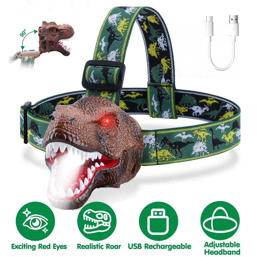 Lampe de poche dinosaure 1Pc Dinosaure pour enfants Lampe de poche dinosaure avec son Roar 4 mode