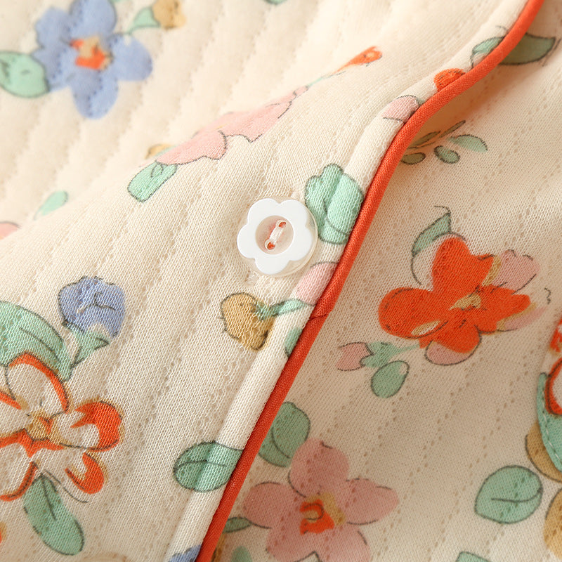 Pyjamas Lapels à la maison, lavés de trois couches