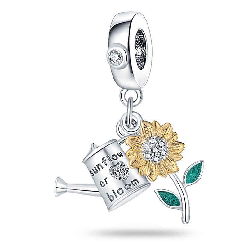 Bracelet pendentif en cuivre en forme de tournesol
