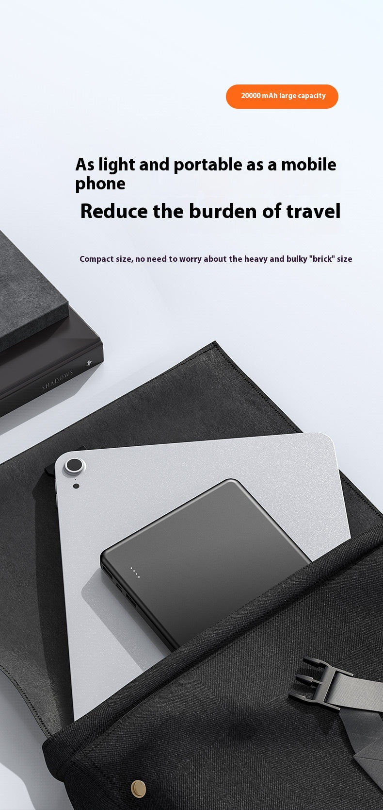 Petite banque de puissance portable de grande capacité 20000 MA à charge rapide