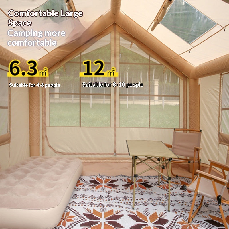 Tente gonflable de camping rehaussée de chaleur