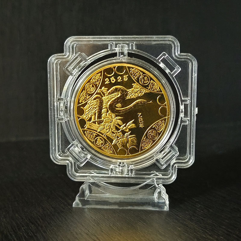 Snake Année Commemorative Médaille Couleur Or plaqué Argent plaqué