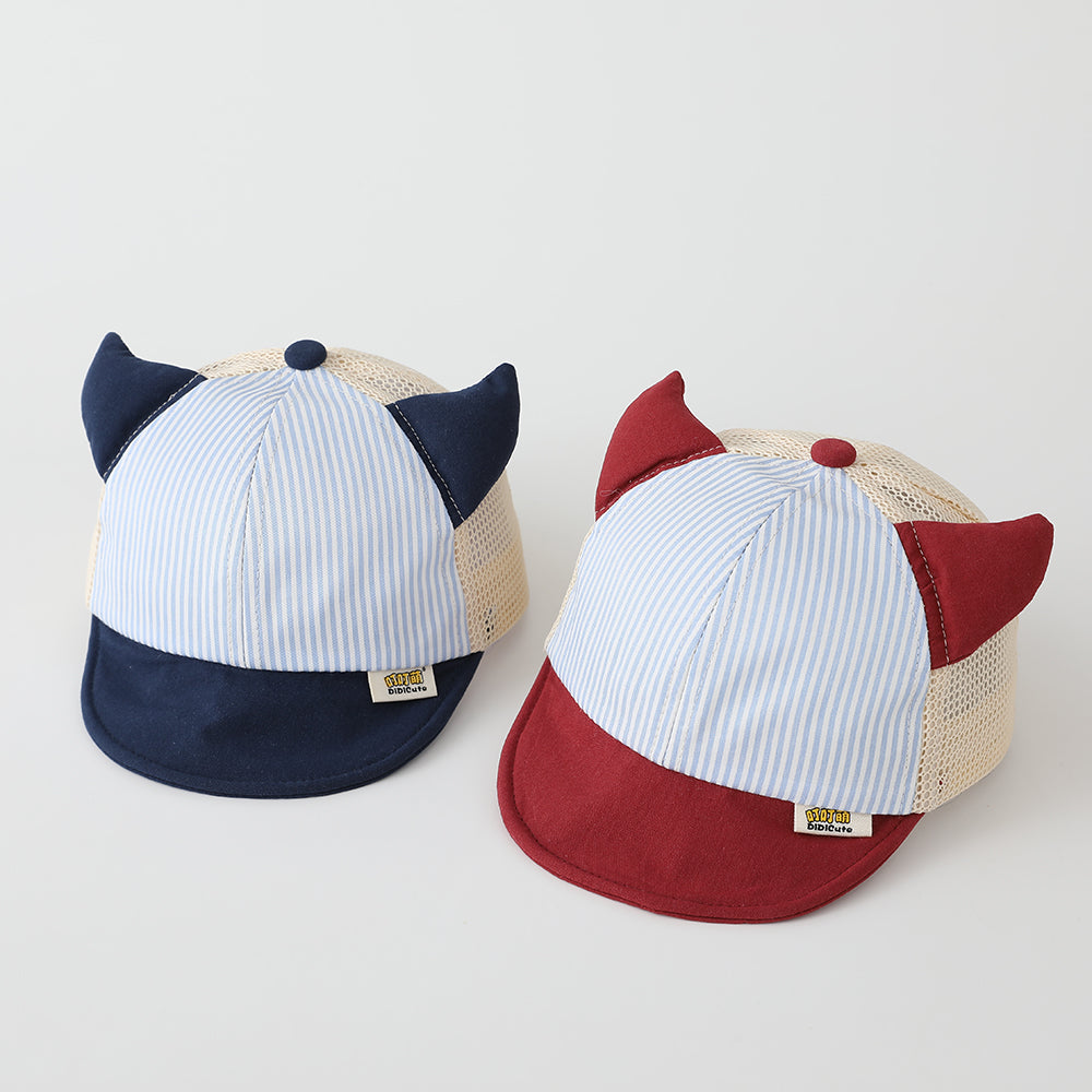 Casquette de baseball pour les enfants à bande verticale Démon Horn Mesh