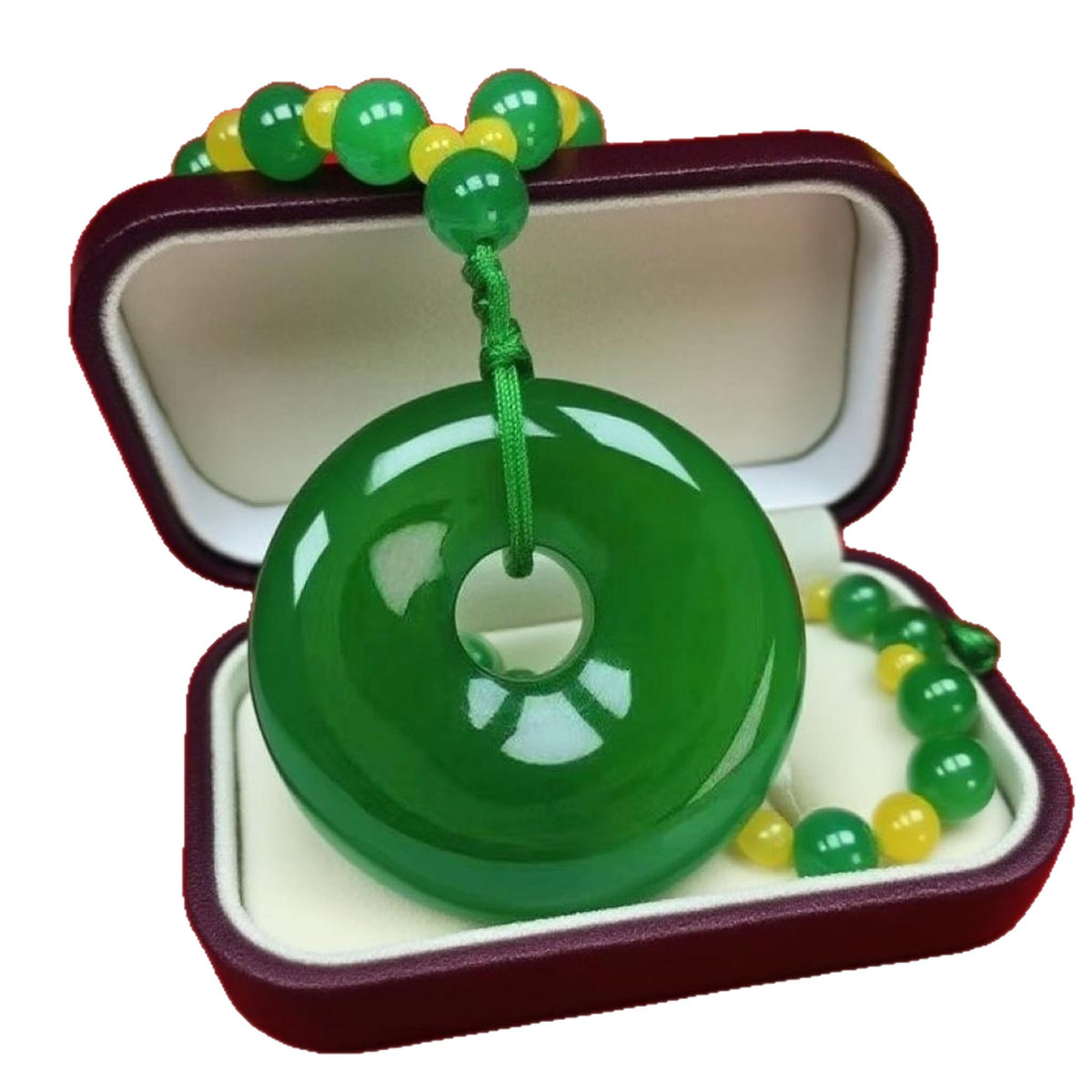 Émeraude haut de gamme Jade Chalcedony Sécurité Buckle Grand pendentif Jade vert impérial Chandail C