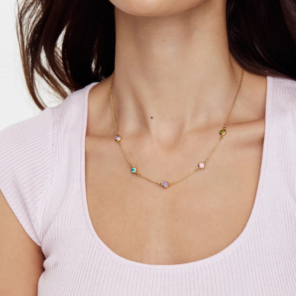 Collier en acier inoxydable en pierre de naissance personnalisé Décembre Style personnalisé