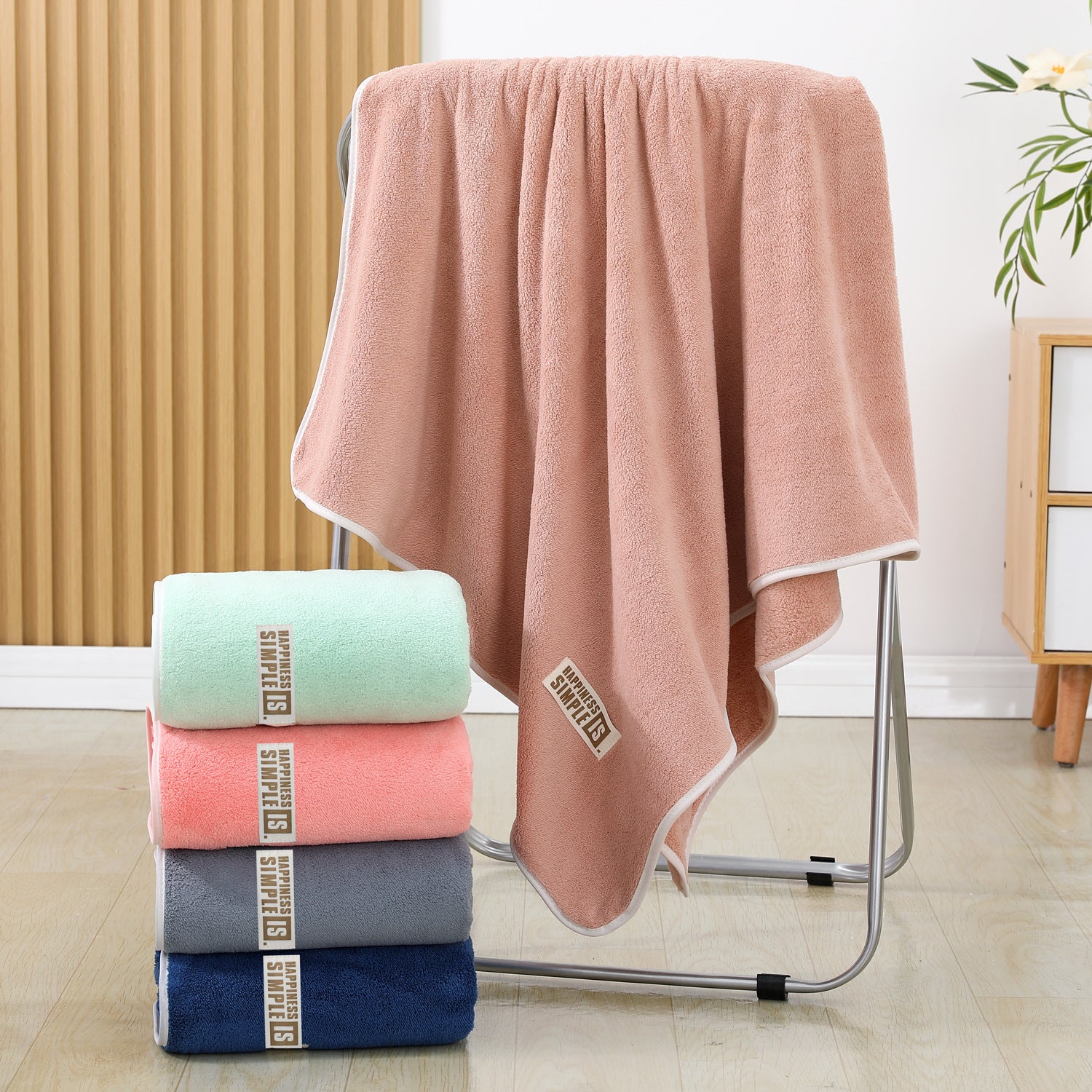 Classe A Serviette de bain en polaire de corail Soft Skin-friendly Très absorbante et sans lint
