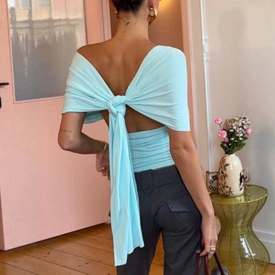 Femmes Corset-style Deep-V-neck Sleeveless Top avec un design de dos