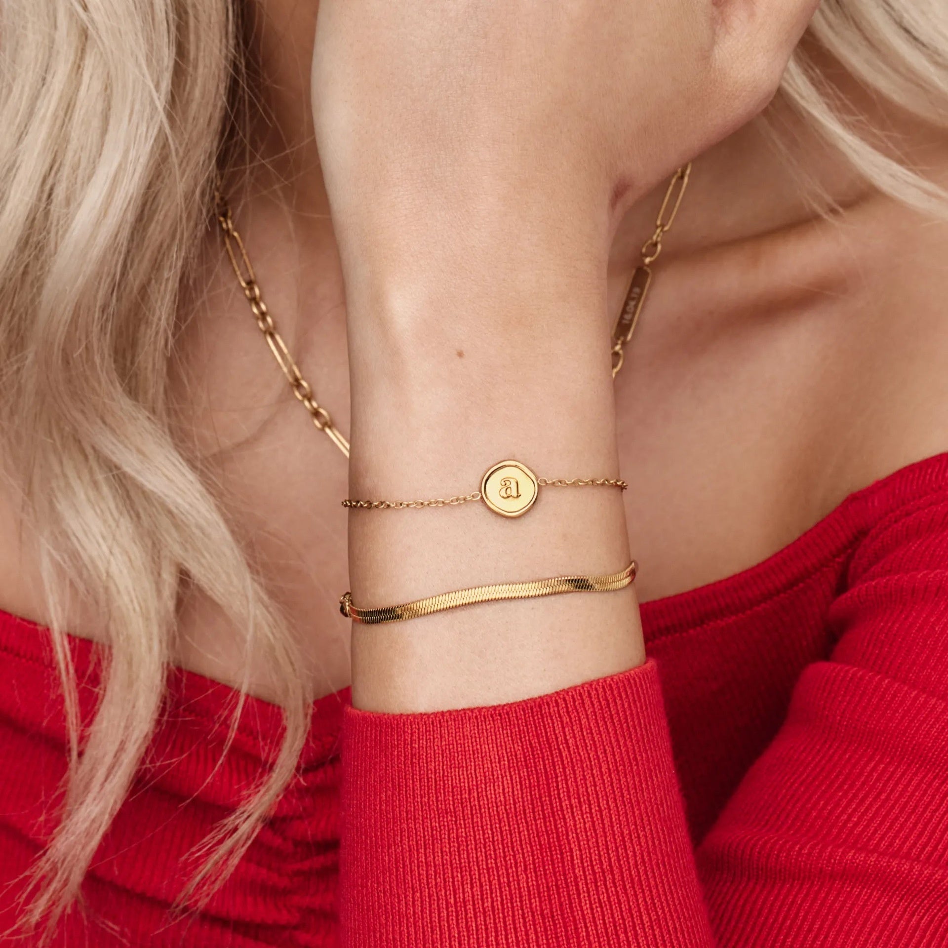 Bracelet de lettre personnalisé de style minimaliste européen et américain