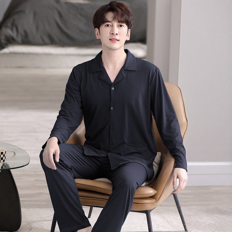 Pyjamas homme Modal Cardigan manches longues Casual Homewear costume