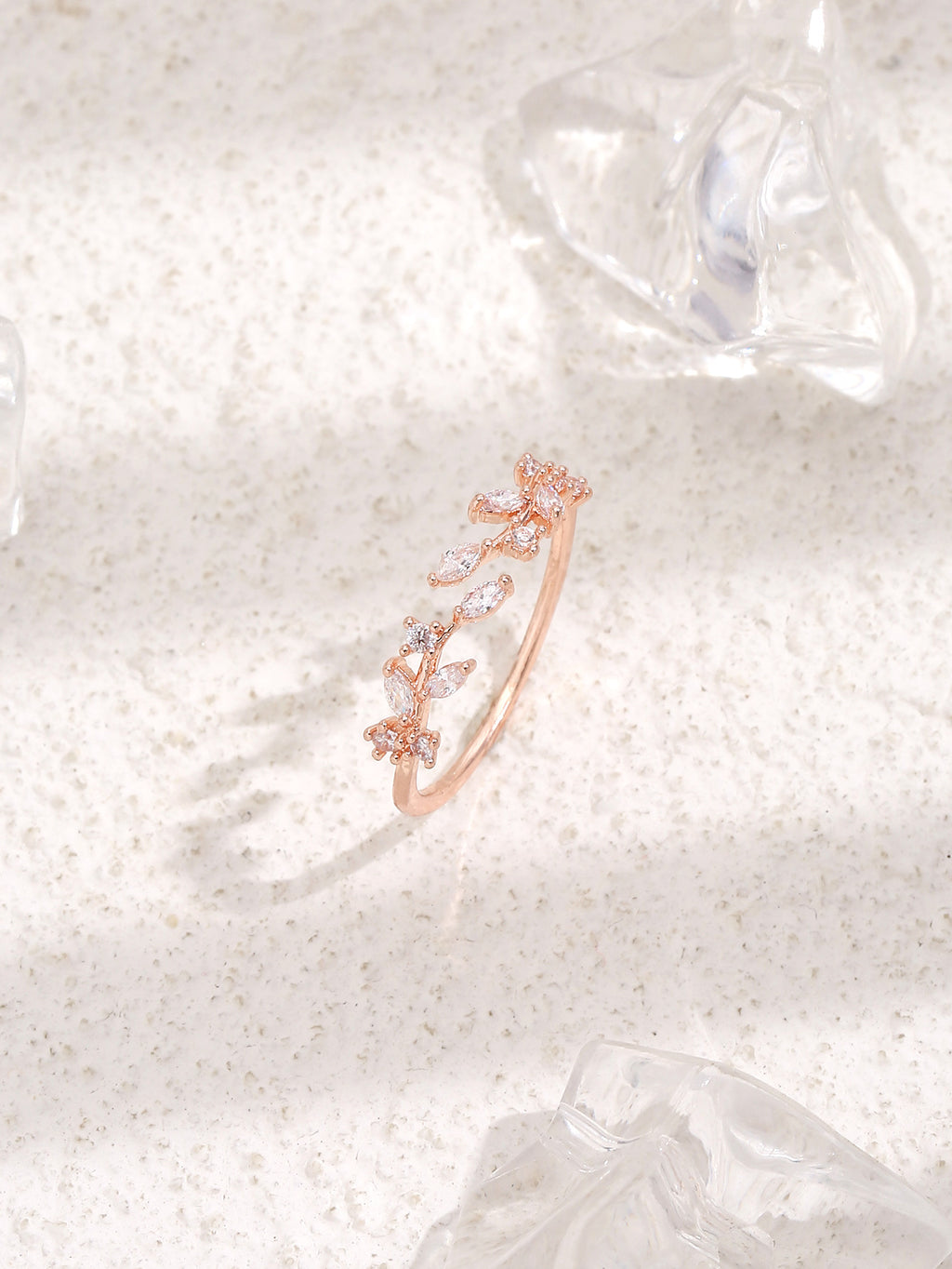 Anneaux de feuille de Zircon colorés européens et américains pour femmes