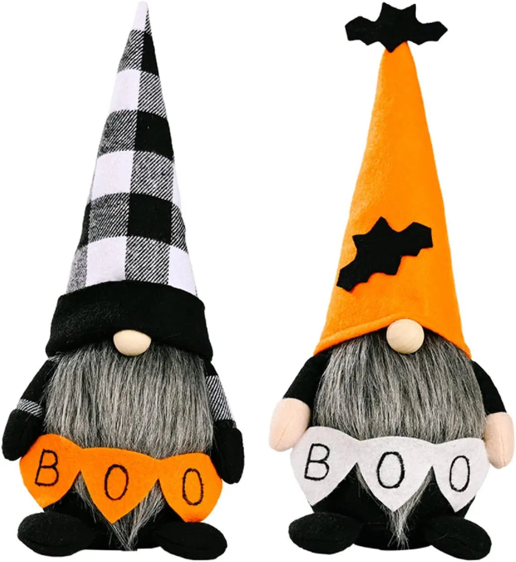 2 Pack Halloween Gnomes Plush Décor