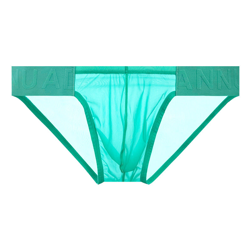 Sexy Low Waist High Fork Slips pour hommes Soie glacée ultra fine
