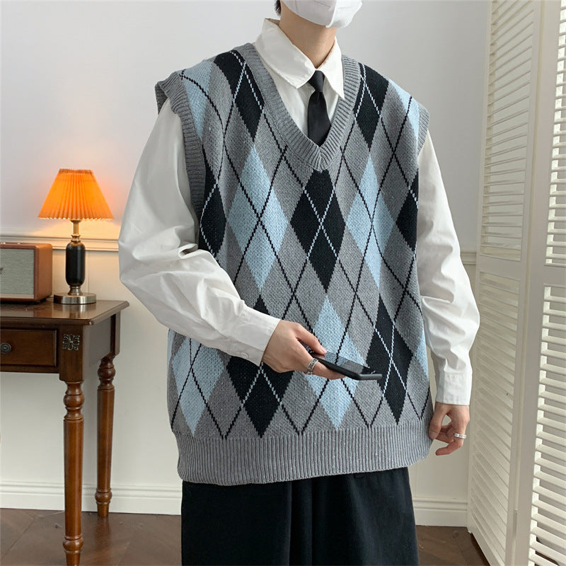 Pull-over Vest Vest Sweater à col V pour homme