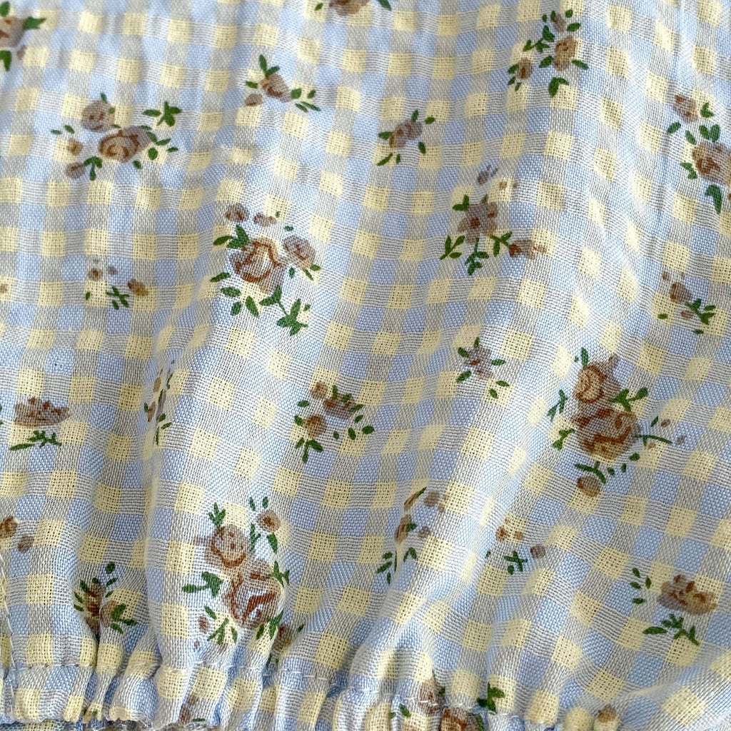 Personnalité Plaid Imprimé Suspendeurs Fleurs Vêtements de travail Pantalons