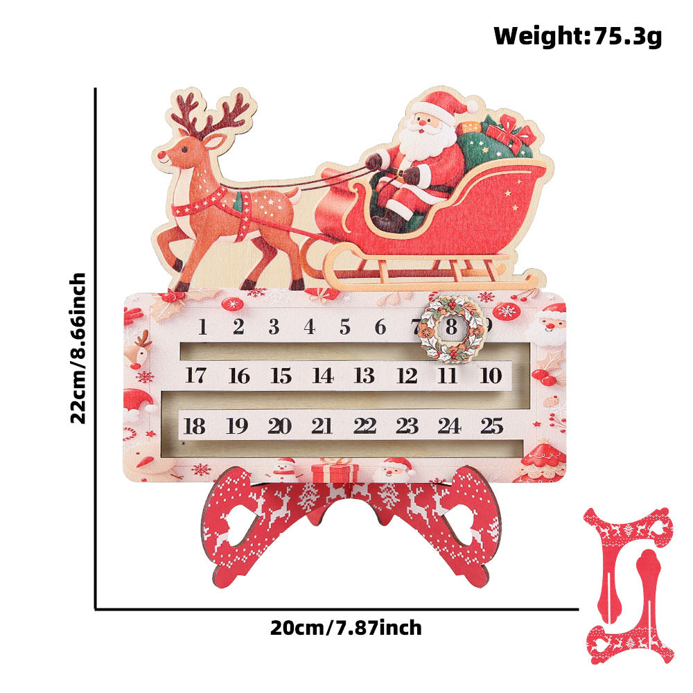 Créative Cartoon Countdown Christmas Wooden Tabletop Craft