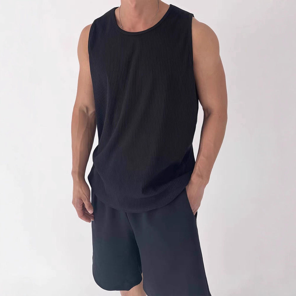 Hommes Veste U-neck style américain de couleur solide