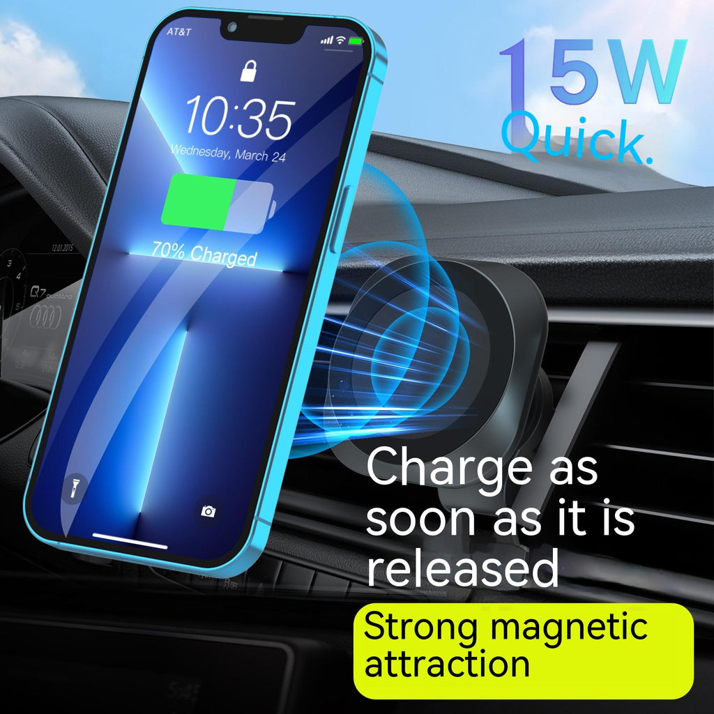 Chargeur de voiture sans fil magnétique noir