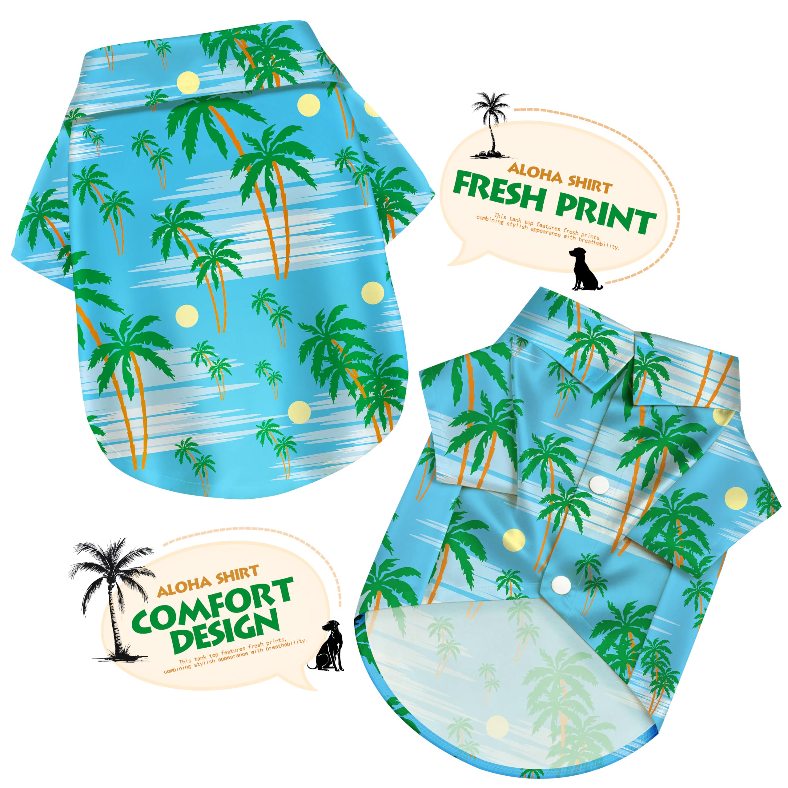 T-shirt de chien de style Hawaii pour chien de coco