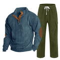 Hommes Corduroy Button-Down Henley Chemise et pantalons à queue droite