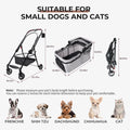 Poussette pliable 4 roues pour petits chiens et chats - 360 roues rotatives