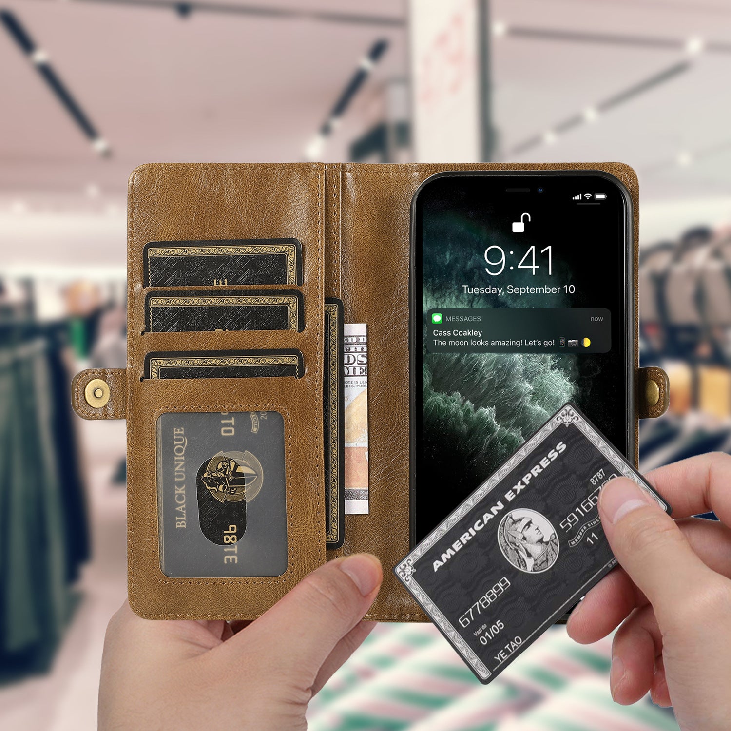 Flip Card Téléphone portable Etui en cuir