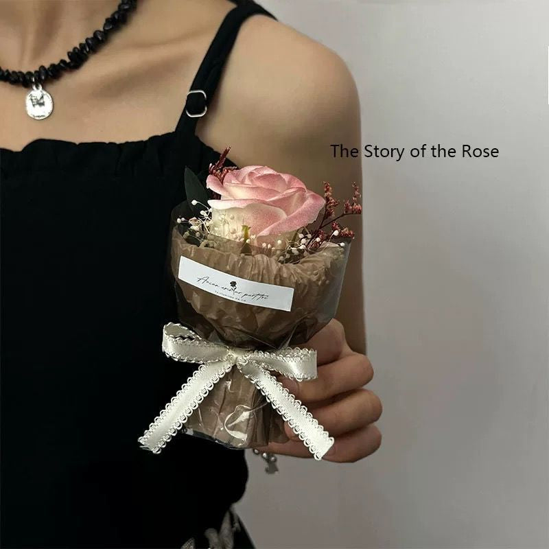 Petit bouquet-brun + roses-1