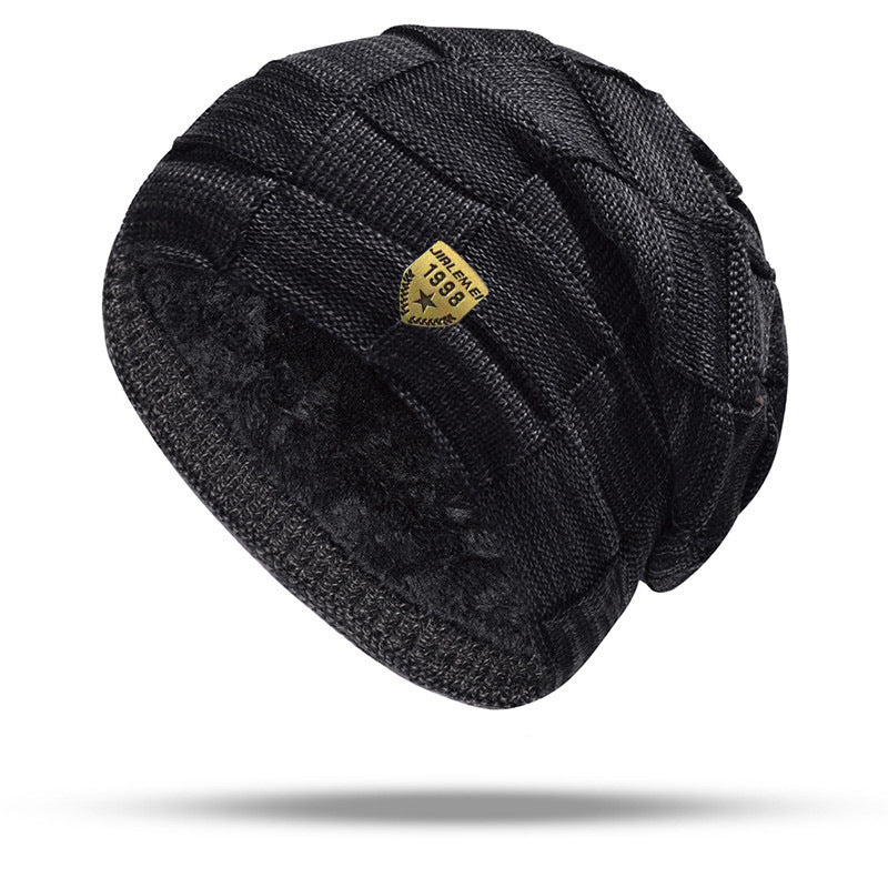 Leisure Chaud Manches Cap rembourré d'épaisseur Chapeau tricoté Pile Heap Cap