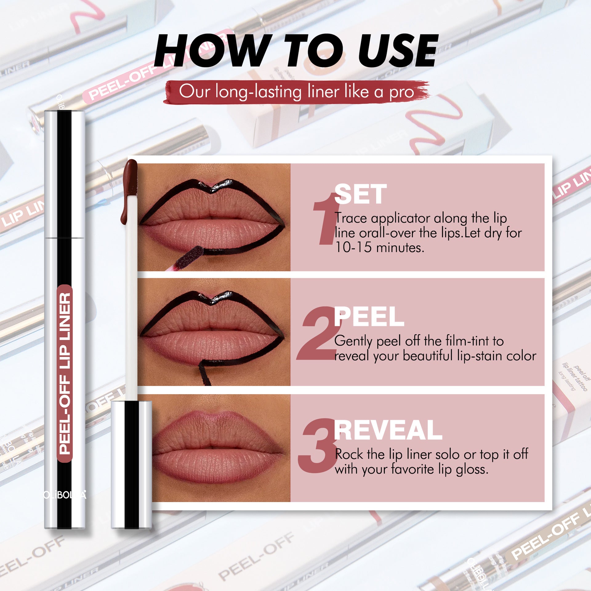 Formule pour la teinture et le pelage Qui reste sans fading ou Smudginglip Penci