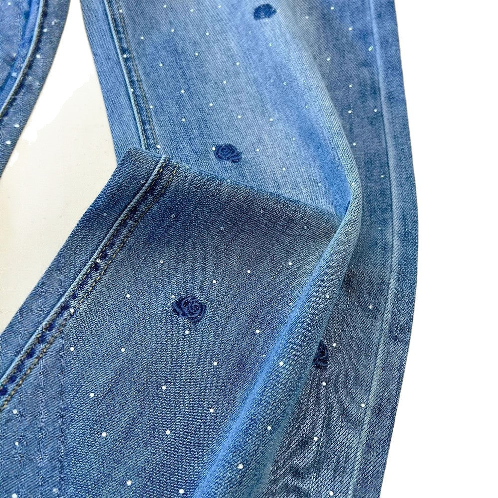 Jeans brodés et en Strass brodés de style américain