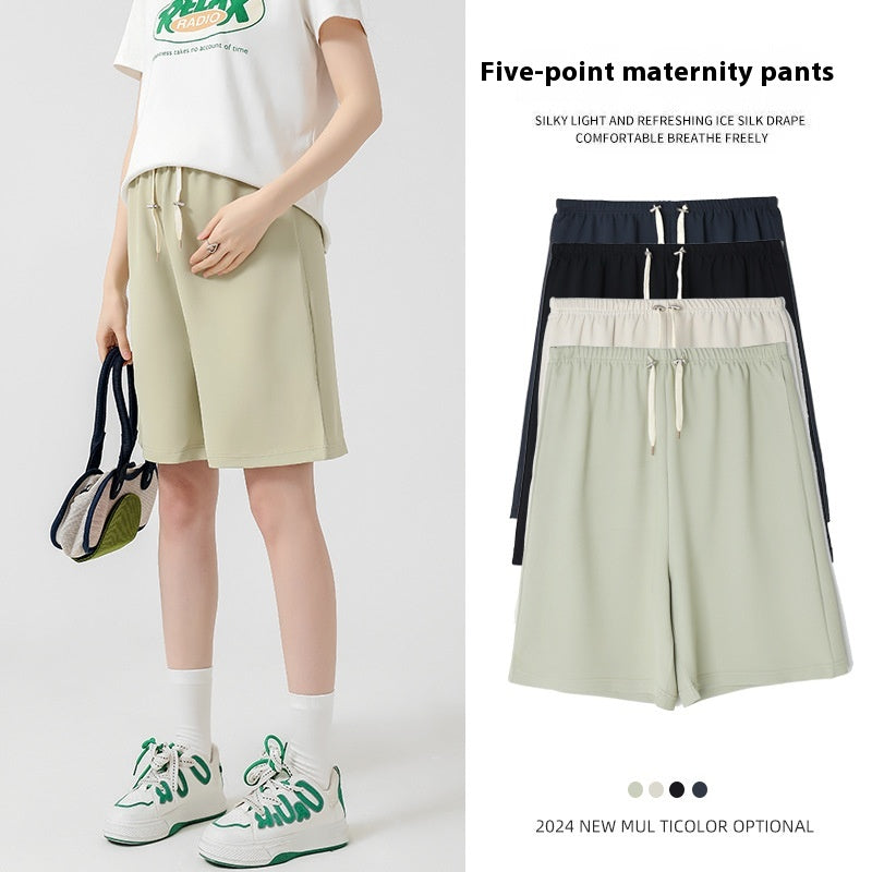 Le short des femmes enceintes Cropped L'été des femmes hors de portée mince haute taille large jambe