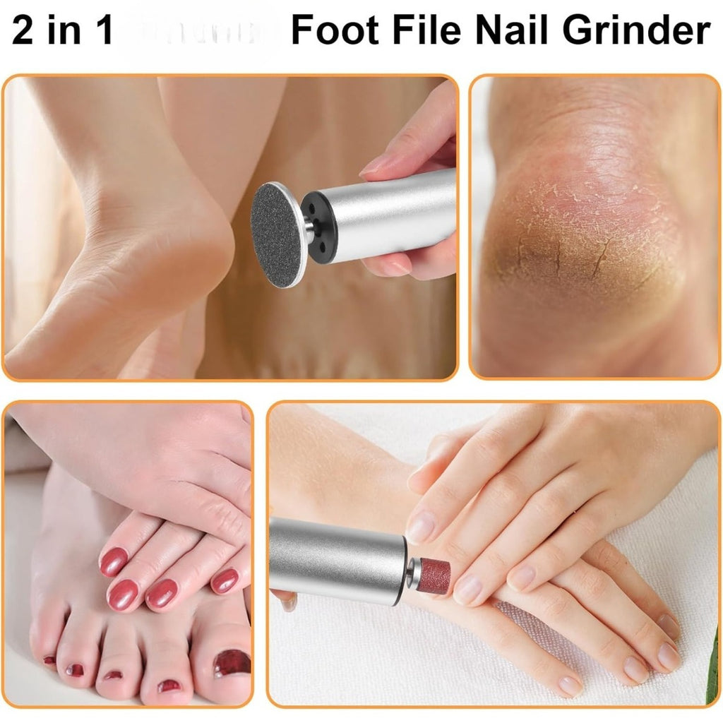 Outil d'entretien des pieds et ongles 2-en-1 – compact et léger – parfait pour la maison