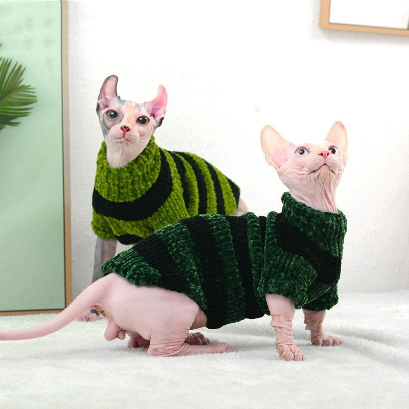 Sweater rayé élégant pour votre ami félin