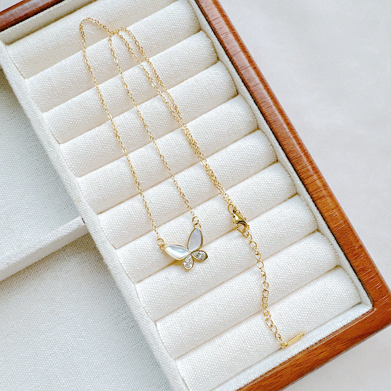 Collier de clavicule de zircon fritillaire pour femmes