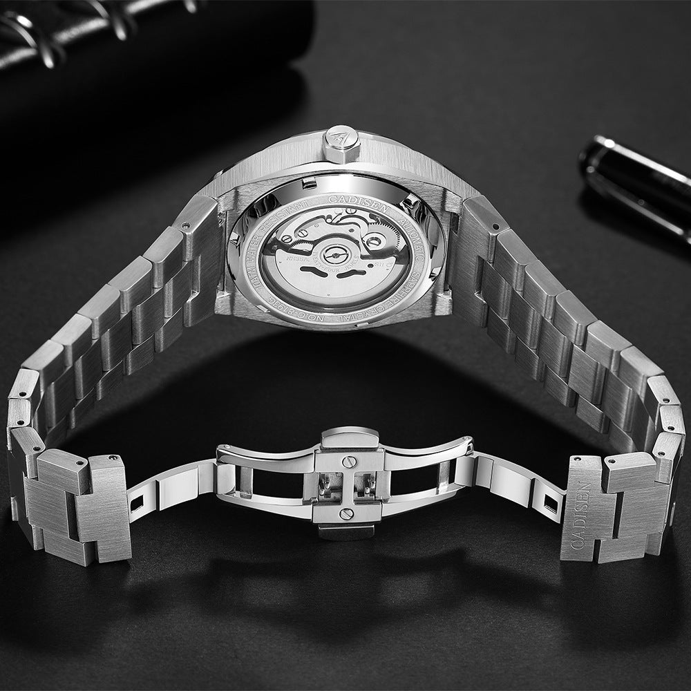 Mouvement mécanique automatique Calendrier Pointeur lumineux Montre homme