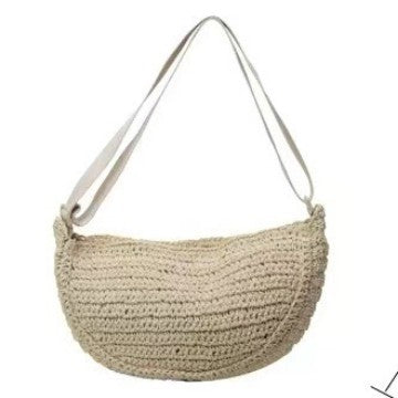 Tissé à la main Seaside Casual Getaway Relaxed Vibe Dumpling-style Woven Waist Bag