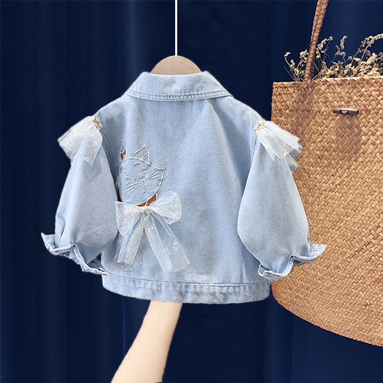 Kitten veste de denim de mode décontractée coréenne
