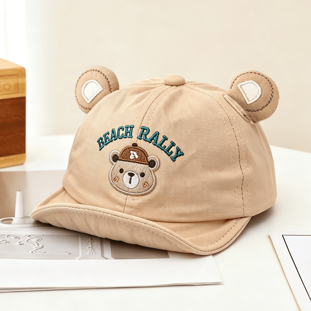 Summer Boys' Et Girls' Soft Brimmed Lettre Brodée Casquette de baseball avec mignon et ludique